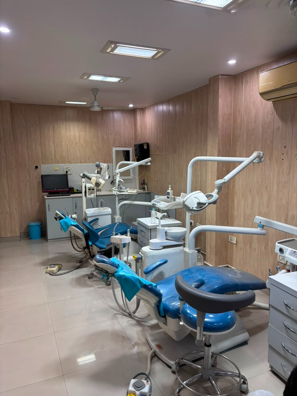 Modern dental chair and equipment